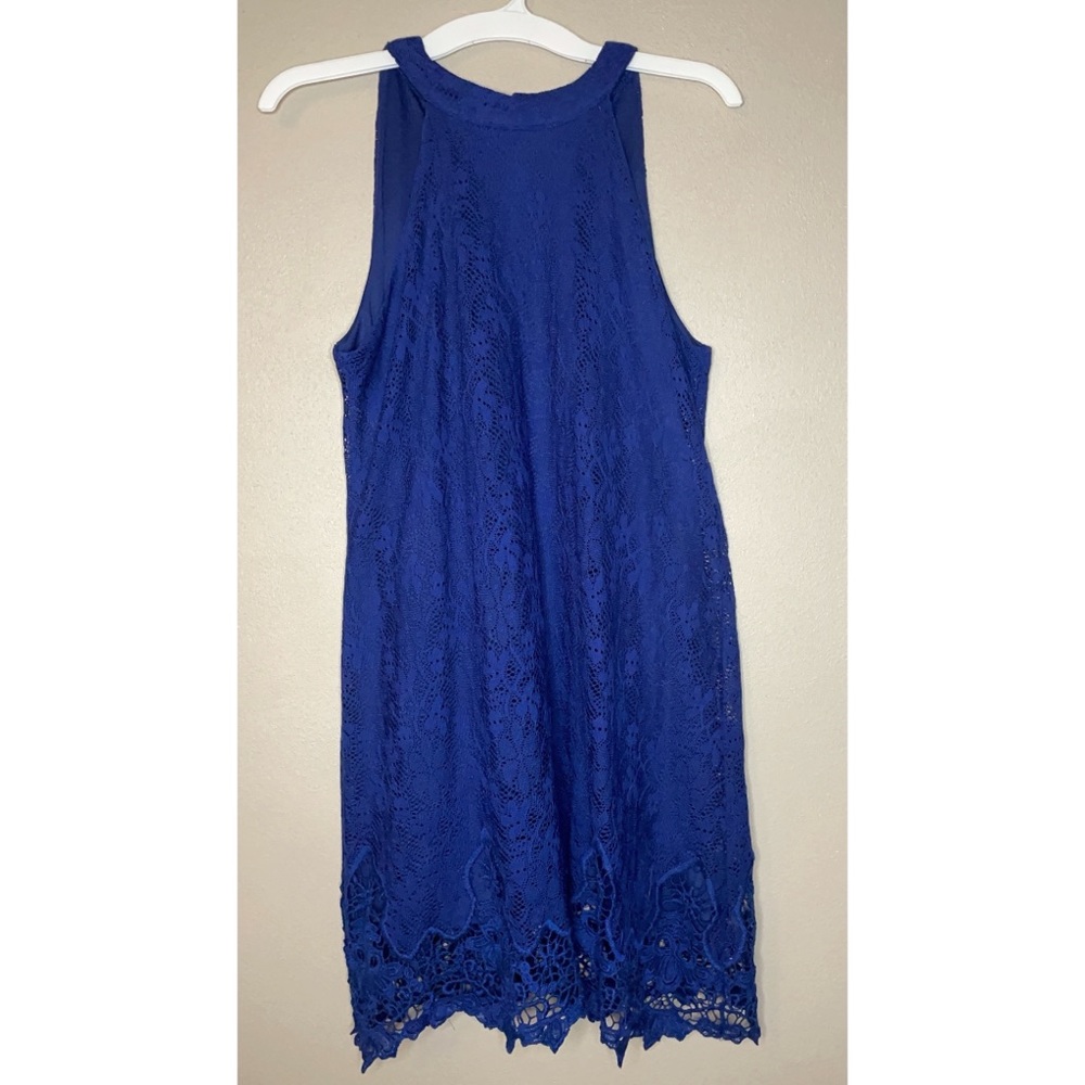 Francesca’s Navy Miami Fit & Flare Lace Dress L